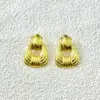 Wholesale Stainless Steel Geometric Earrings Fashionable Vintage Gold Plated Women's High-End Oil Pressure Ear Jewelry Simple Style