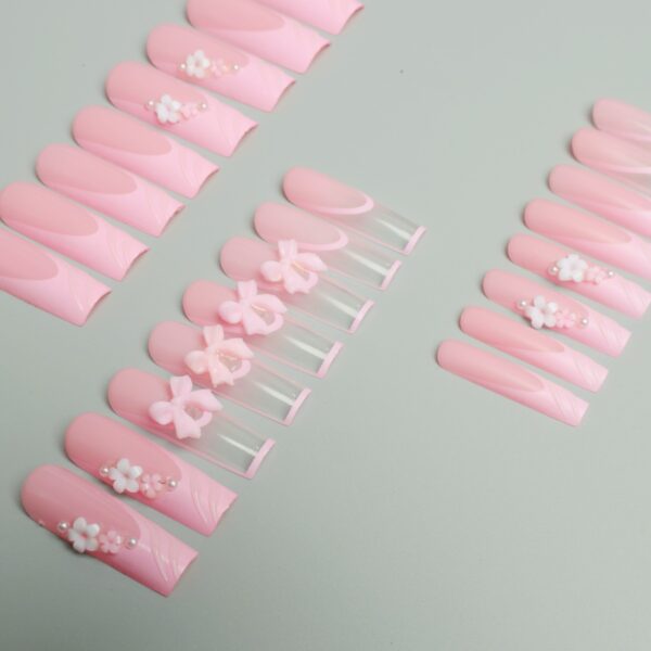 oly-4dcc5bde14a6eb7941aa893b178fc3b7 Wholesale Cross-border hot new technology Europe and the United States to wear a sweet cool flower bow long square fake nails finished