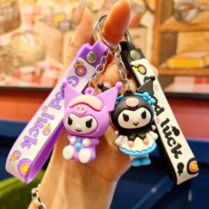 oly-4dcfa8019c0638a111e5edfdd9afc749 Wholesale Sanrio keychain pvc flexible glue car key chain girl bag doll pendant wholesale silicone small gift