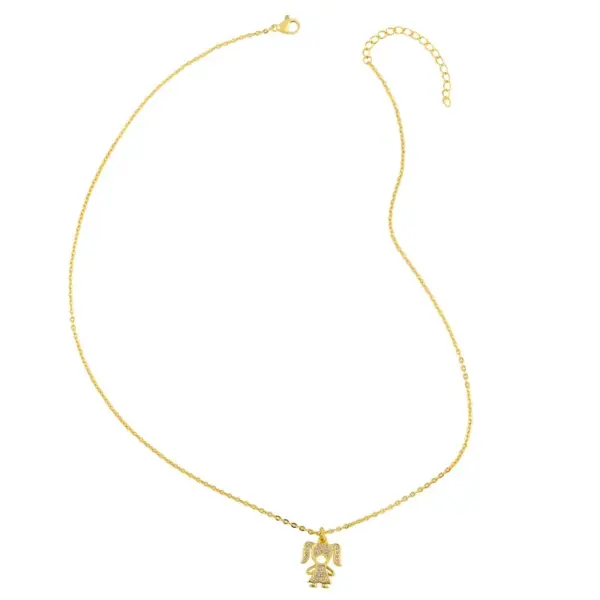 Wholesale Jewelry Vacation Simple Style Doll Copper Diamond Cable Chain Necklace