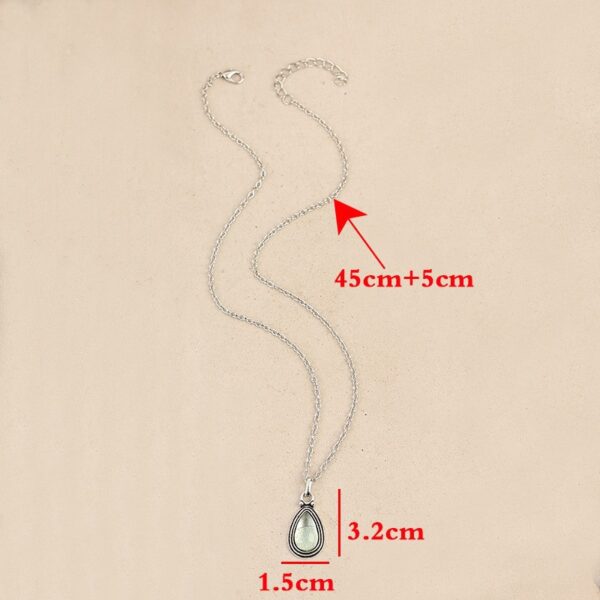 oly-4ddffe68a070584e9e684869488e96eb Wholesale Cross-Border New Style Bohemian Retro Style Drop-Shaped Inlaid Rhinestone Fashion Pendant Necklace