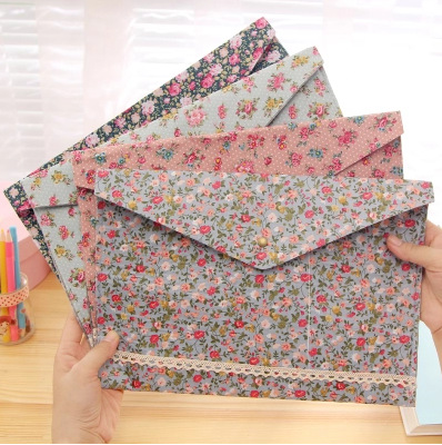 Wholesale Elegant File Bag Floral A4 File Bag Felt File Bag A4 Snap Folder Elegant Pencil Bag