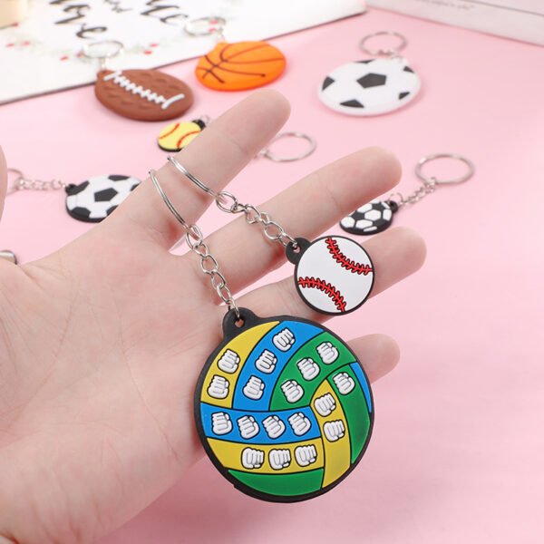 Wholesale Pvc Football Basketball Keychain Pendant Sports Goods Rugby Tennis Event Gifts Wholesale Cartoon Pendant