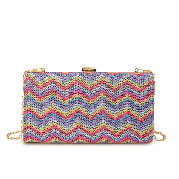 Wholesale 2025 Summer New Cross-border Niche Personalized Shoulder Bag Small Square Bag Portable Chain Rainbow Evening Bag