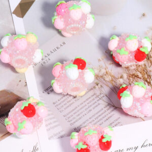 Pink strawberry fruit