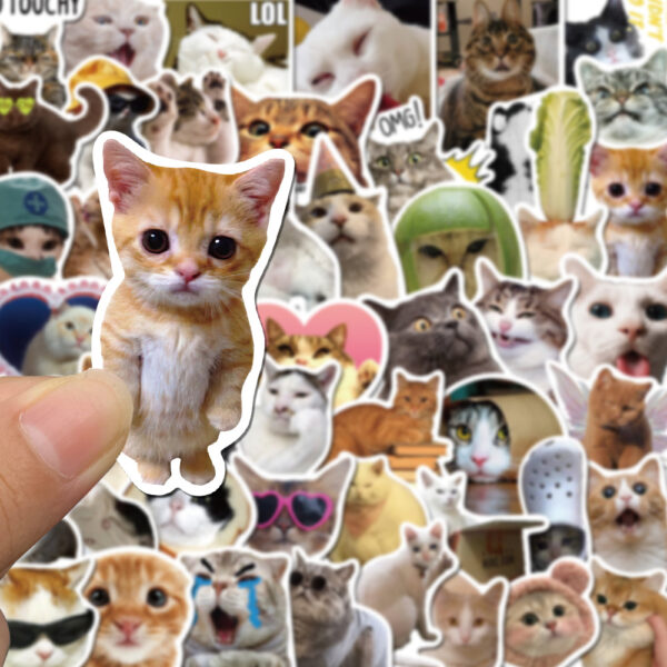 Wholesale 50PCS/PACK celebrity funny cat stickers