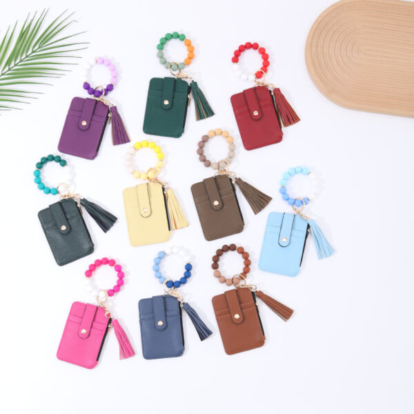 Wholesale Silicone leather wallet keychain