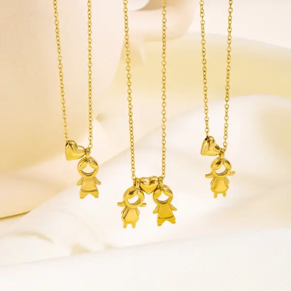 304 Stainless Steel Human Heart Shape Lock PVD Coated 18K Gold Plated Elegant Wedding Vacation O-shaped Chain Lobster Trigger Clasp Closure Gold Pendant Necklace