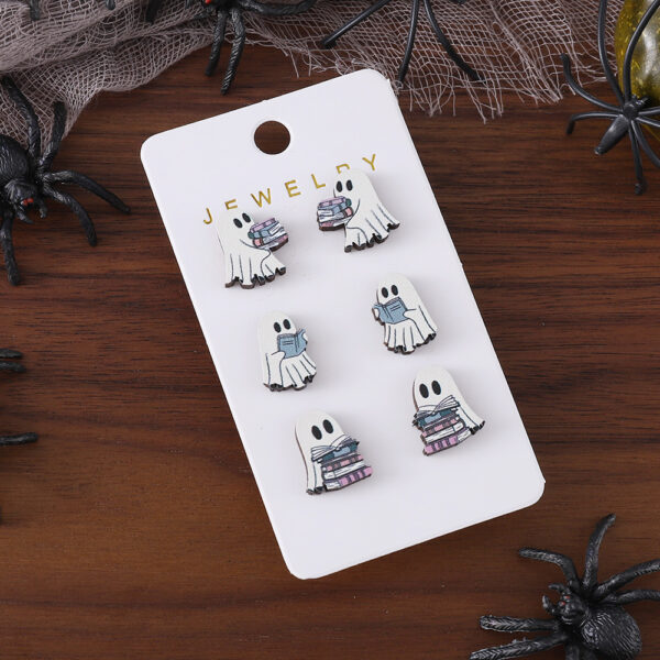 oly-4e00a8c22ebba177761be24e83f00fec Wholesale Gothic Book Ghost Wooden Earring Set
