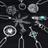 Wholesale men's and women's fashion pendant disco long titanium steel chain net red hip hop necklace y firewood fire jewelry