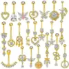 oly-4e059dae02e83ba38c9575dbb5404461 Wholesale 1 Piece 316L Stainless Steel Zircon Belly Rings Moon Waterproof Non Tarnish Surgical Steel