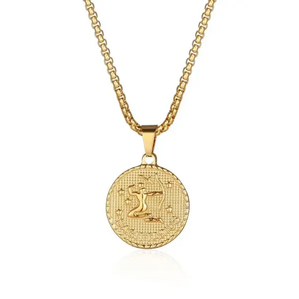 Wholesale Jewelry Fashion Constellation 304 Stainless Steel 18K Gold Plated Gold Plated Stainless Steel Necklaces