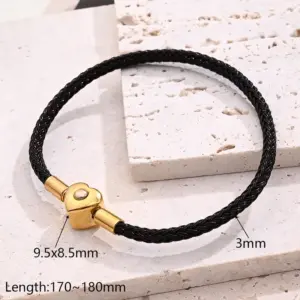 Black Steel Wire Rope Love Snap Carrying Strap (Gold) / Wire Diameter:3mm (Length: 175~185mm) / 1 Strand/Package