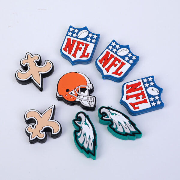 Wholesale American football team silicone beads Focal Beads