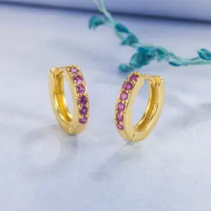 Red Diamond Ear Clip [Yellow Gold]]