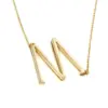 PVD Coated 18K Gold Plated Letter Titanium Steel Simple Style Waterproof Non Tarnish Necklace