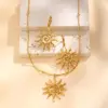 Wholesale Sun Pendant Stainless Steel Women's Jewelry Set Necklace And Earrings Trendy Design Casual Occasion Four Seasons Versatile