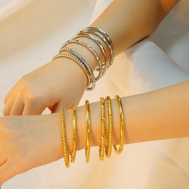 Wholesale Solid Color 304 Stainless Steel Bangle In Bulk