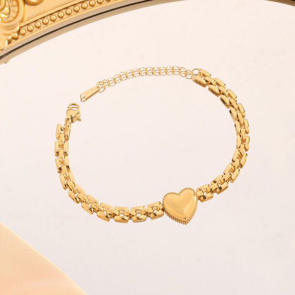 Wholesale Good-looking South Korea New Titanium Steel Love Strap Bracelet Women's Fashion All-match Thick Chain Light Luxury Niche Design Sense