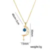 PVD Coated Real Gold Plated 18K Gold Star Moon Planet Stainless Steel Casual Simple Style Waterproof Non Tarnish Titanium Steel Pendant Necklace