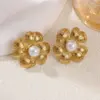 Wholesale Fashionable Style High-end Stainless Steel Earrings With Pearls, Exquisite And Luxurious, Non-fading, Suitable For Women To Wear