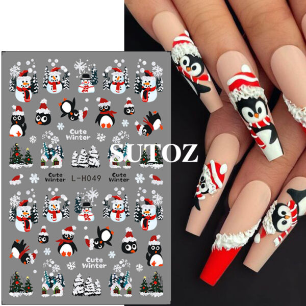 Wholesale Cartoon 3D Christmas nail art stickers