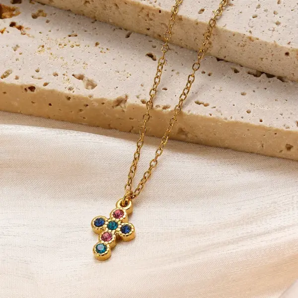 Wholesale Jewelry Glam Luxurious Classic Style Chili 304 Stainless Steel Cable Chain Pendant Necklace