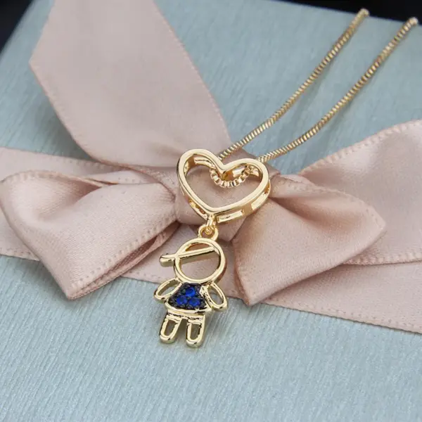 Wholesale Copper Inlaid Zircon Human Zircon Copper Necklaces
