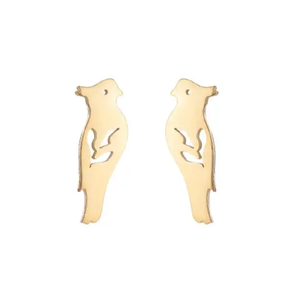 PVD Coated 18K Gold Real Gold Plated Animal 304 Stainless Steel Simple Style Waterproof Non Tarnish Ear Studs