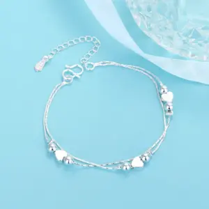 Heart-Shaped Double-Layer Bracelet
