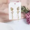 1 Pair Fashion Flower Alloy Plating Artificial Pearls Rhinestones Women's Drop Earrings