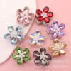 oly-4e44098c65b32872c222500eeb3e9da0 Wholesale Hole alloy five-leaf flower beaded hair aessories double-sided crystal flower plating wholesale diy jewelry aessories