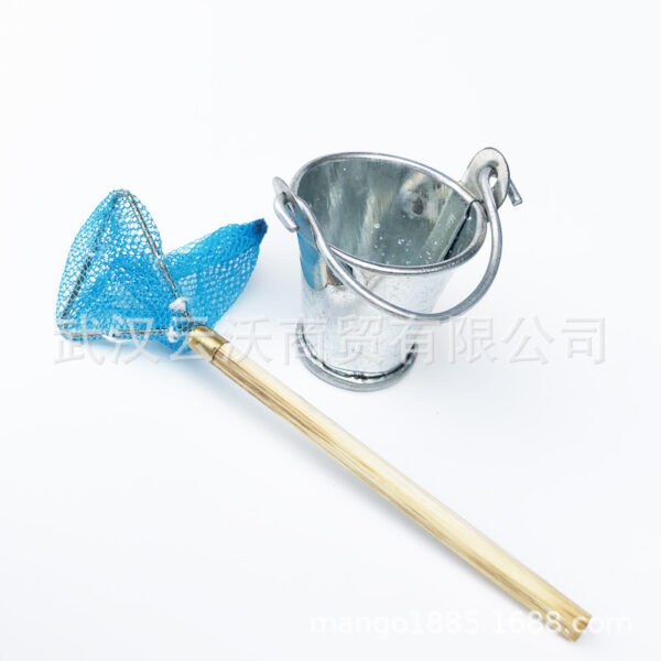 Wholesale 1:12 doll house dollhouse mini furniture model food play metal silver bucket trash can mop ~
