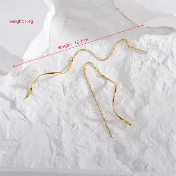 PVD Coated Real Gold Plated 18K Gold Spiral 304 Stainless Steel Simple Style Waterproof Non Tarnish Ear Line