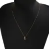 PVD Coated 18K Gold Real Gold Plated Cross Customization Laser Engraving 304 Stainless Steel Lady Shiny Waterproof Non Tarnish 304 Stainless Steel Pendant Necklace