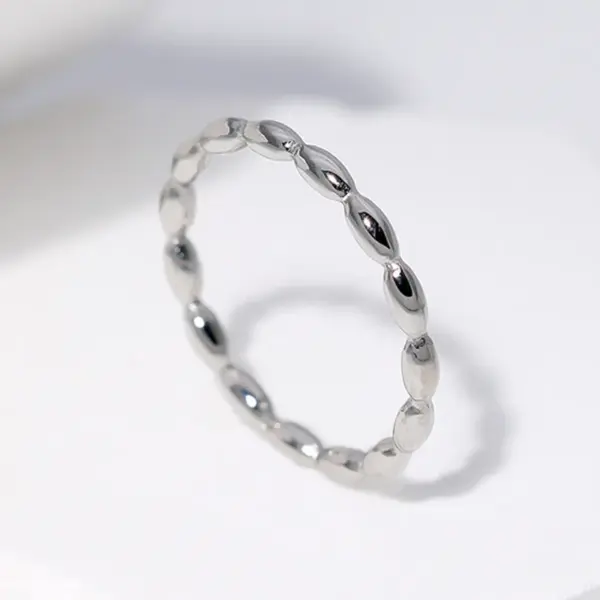Wholesale PVD Coated Real Gold Plated Solid Color Stainless Steel Sweet Waterproof Non Tarnish Rings