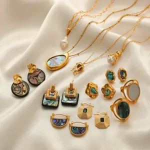 Wholesale Jewelry Vacation Classic Style Geometric Titanium Steel Plating Earrings Necklace Cable Chain