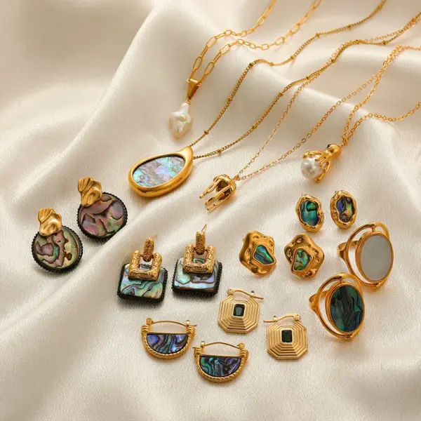 Wholesale Jewelry Vacation Classic Style Geometric Titanium Steel Plating Earrings Necklace Cable Chain