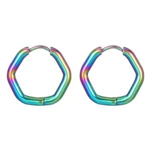 N Hexagon Ear Clip Color One