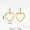 18K Real Gold Plated 304 Stainless Steel PVD Coated Heart Shape Simple Style Jewelry Set For Women