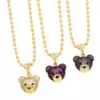 Wholesale Hip-hop Streetwear Bear Copper 18k Gold Plated Zircon Pendant Necklace In Bulk