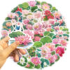 Wholesale 50 Cartoon Pink Lotus Graffiti Stickers Decorative iPad Luggage Notebook DIY Waterproof Cross-Border