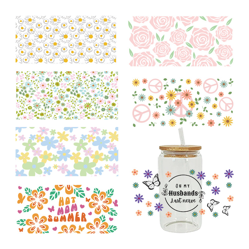 Wholesale UV transfer sticker glass crystal label Crystal sticker cross-border special sticker for 16oz glass c 23cmX11cm