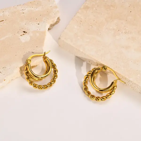 1 Pair Fashion Geometric Plating 304 Stainless Steel Stainless Steel Earrings