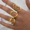 PVD Coated Real Gold Plated 18K Gold Geometric 304 Stainless Steel IG Style Casual Simple Style Waterproof Non Tarnish Open Rings