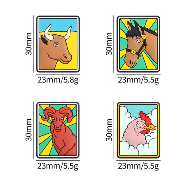 Wholesale Factory Creative Tarot Silicone Beads Children's Handmade Jewelry DIY Necklace Straight Hole Animal Cow Beads