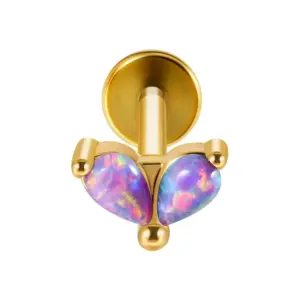 Gold/1.3*1.1cm-2 Opal Op38 Water Drops / 1.2x6mm