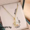 Wholesale Long-Lasting Plated Real Gold Plated 18K Gold Star 316 Stainless Steel Copper Cute Queen Bridal Waterproof Non Tarnish 316 Stainless Steel Pendant Necklace