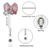 Wholesale Acrylic ID card clip with bow tie, retractable name tag holder, easy-open buckle
