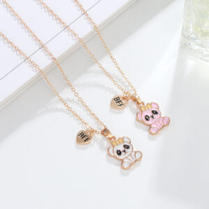 Wholesale Good Friends Cartoon Bear Necklace